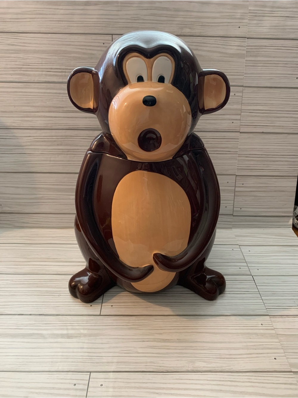 EUC Vintage Brown Monkey Cookie Jar - Home Kitchen Food Storage